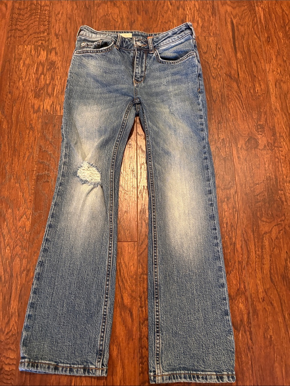 Pilcro distressed boot cut jeans